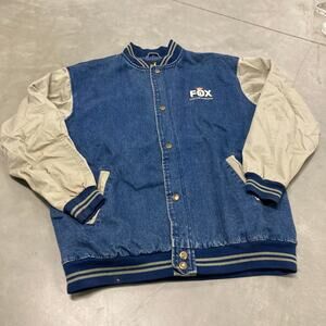 y2k denim varsity jacket